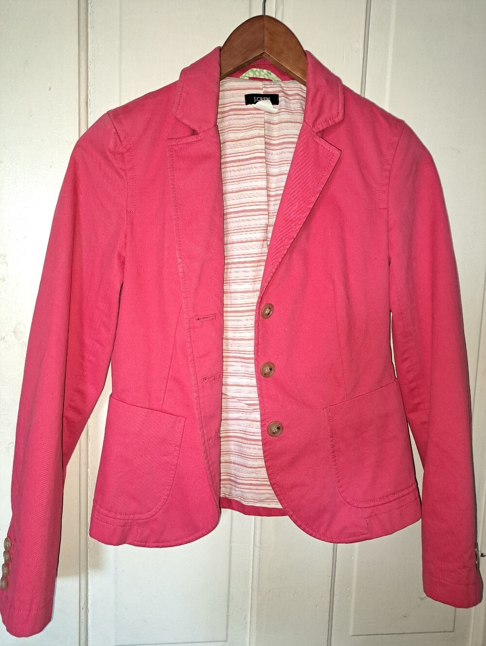 J. Crew Bright Coral Pink Tailored Blazer